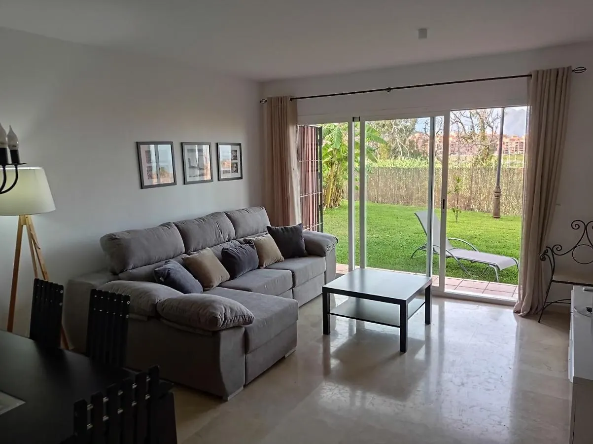 2111-Beautiful Groundfloor With Garden Sea View Apartment Manilva Spain